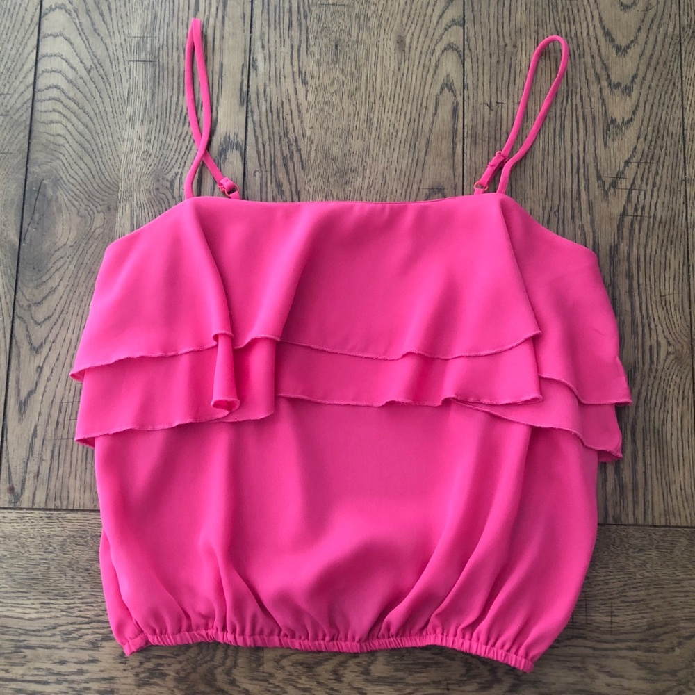 Ruffled crop tank